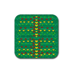 Love Is In All Of Us To Give And Show Rubber Coaster (square)  by pepitasart