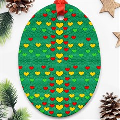 Love Is In All Of Us To Give And Show Oval Ornament (two Sides) by pepitasart