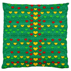 Love Is In All Of Us To Give And Show Large Cushion Case (one Side) by pepitasart