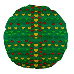 Love Is In All Of Us To Give And Show Large 18  Premium Round Cushions by pepitasart