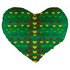 Love Is In All Of Us To Give And Show Large 19  Premium Heart Shape Cushions