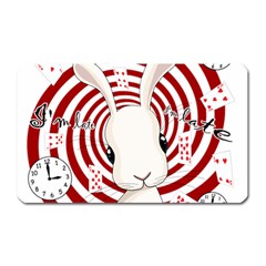 White Rabbit In Wonderland Magnet (rectangular) by Valentinaart