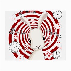 White Rabbit In Wonderland Small Glasses Cloth (2-side) by Valentinaart