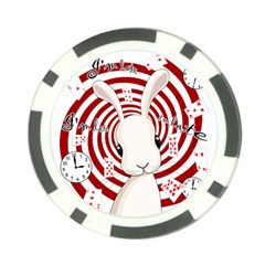 White Rabbit In Wonderland Poker Chip Card Guard by Valentinaart