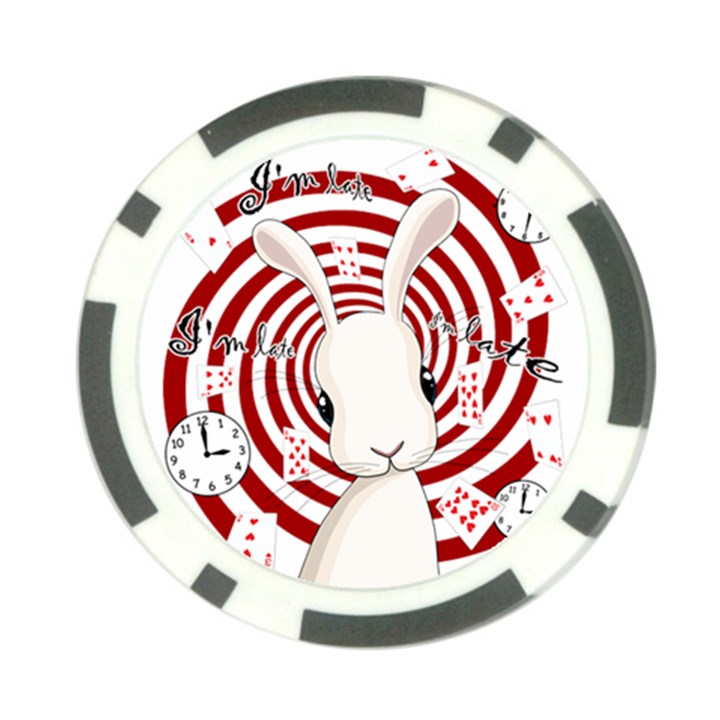 White rabbit in Wonderland Poker Chip Card Guard