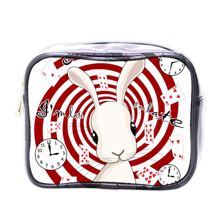 White rabbit in Wonderland Mini Toiletries Bags