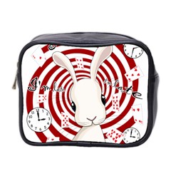 White Rabbit In Wonderland Mini Toiletries Bag 2-side by Valentinaart