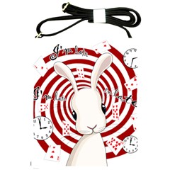 White Rabbit In Wonderland Shoulder Sling Bags by Valentinaart