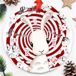 White rabbit in Wonderland Ornament (Round Filigree) Front