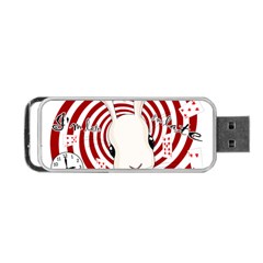 White Rabbit In Wonderland Portable Usb Flash (two Sides) by Valentinaart