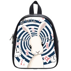 White Rabbit In Wonderland School Bag (small) by Valentinaart