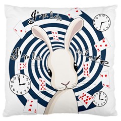 White Rabbit In Wonderland Large Flano Cushion Case (one Side) by Valentinaart