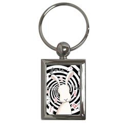 White Rabbit In Wonderland Key Chains (rectangle)  by Valentinaart