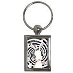 White rabbit in Wonderland Key Chains (Rectangle)  Front