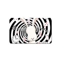 White Rabbit In Wonderland Magnet (name Card) by Valentinaart