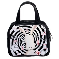 White Rabbit In Wonderland Classic Handbags (2 Sides) by Valentinaart