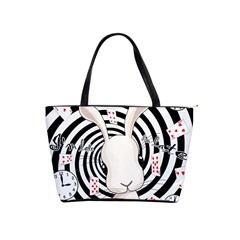 White Rabbit In Wonderland Shoulder Handbags by Valentinaart