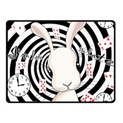 White Rabbit In Wonderland Fleece Blanket (small) by Valentinaart