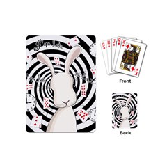 White Rabbit In Wonderland Playing Cards (mini)  by Valentinaart