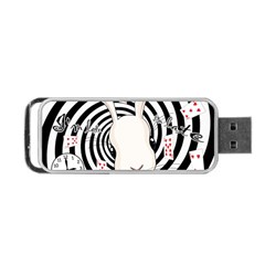 White Rabbit In Wonderland Portable Usb Flash (one Side) by Valentinaart