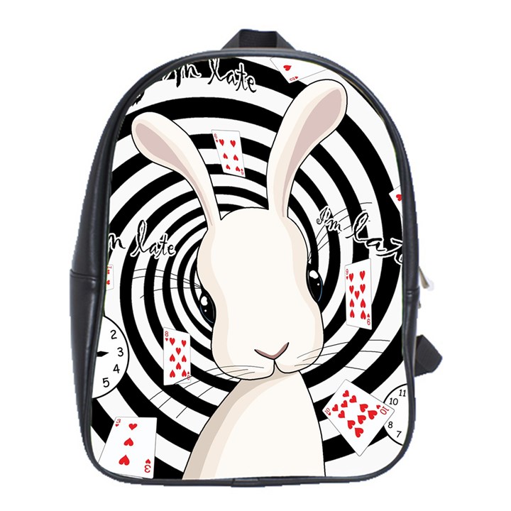 White rabbit in Wonderland School Bag (XL)