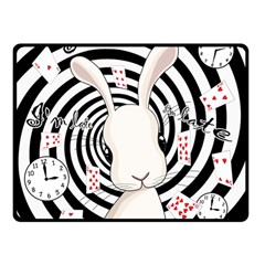 White Rabbit In Wonderland Double Sided Fleece Blanket (small)  by Valentinaart