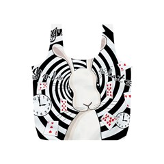 White Rabbit In Wonderland Full Print Recycle Bags (s)  by Valentinaart