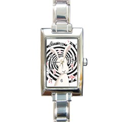 White Rabbit In Wonderland Rectangle Italian Charm Watch by Valentinaart