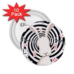 White rabbit in Wonderland 2.25  Buttons (10 pack)  Front