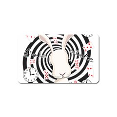 White Rabbit In Wonderland Magnet (name Card) by Valentinaart