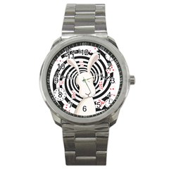 White Rabbit In Wonderland Sport Metal Watch by Valentinaart