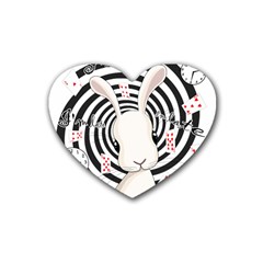 White Rabbit In Wonderland Heart Coaster (4 Pack)  by Valentinaart