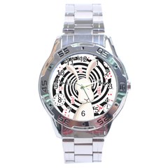 White Rabbit In Wonderland Stainless Steel Analogue Watch by Valentinaart