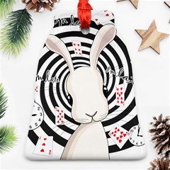 White Rabbit In Wonderland Bell Ornament (two Sides) by Valentinaart