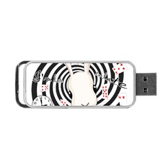 White Rabbit In Wonderland Portable Usb Flash (one Side) by Valentinaart