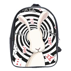 White Rabbit In Wonderland School Bag (xl) by Valentinaart