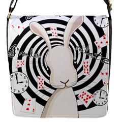 White Rabbit In Wonderland Flap Messenger Bag (s) by Valentinaart