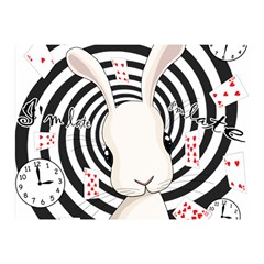 White Rabbit In Wonderland Double Sided Flano Blanket (mini)  by Valentinaart