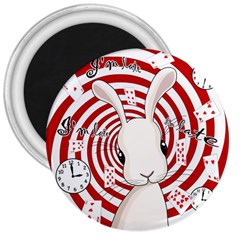 White Rabbit In Wonderland 3  Magnets by Valentinaart