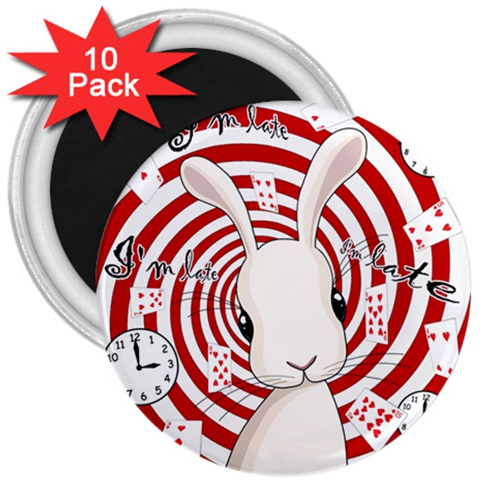 White rabbit in Wonderland 3  Magnets (10 pack) 