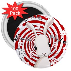 White Rabbit In Wonderland 3  Magnets (100 Pack) by Valentinaart