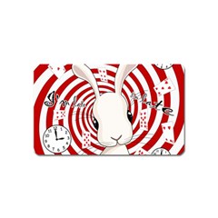 White Rabbit In Wonderland Magnet (name Card) by Valentinaart