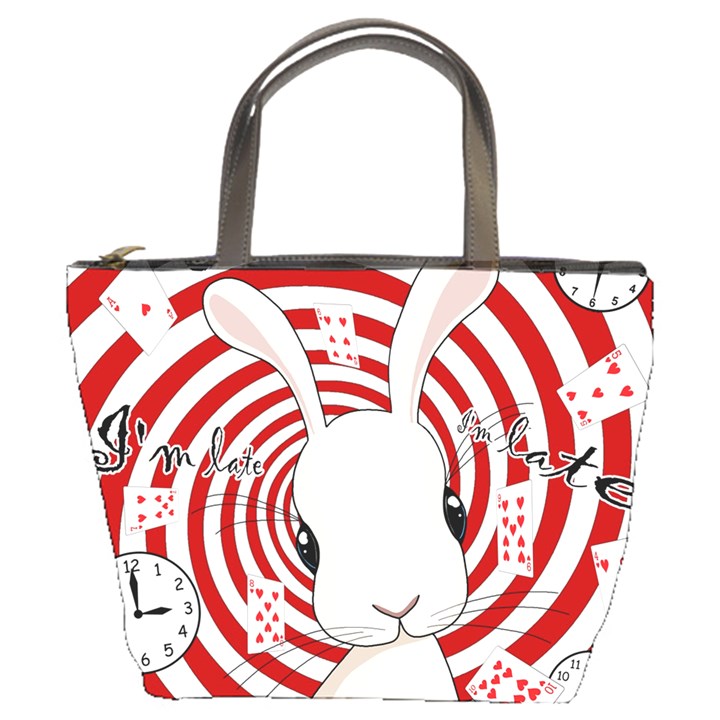 White rabbit in Wonderland Bucket Bags