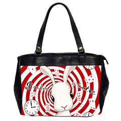 White Rabbit In Wonderland Office Handbags (2 Sides)  by Valentinaart