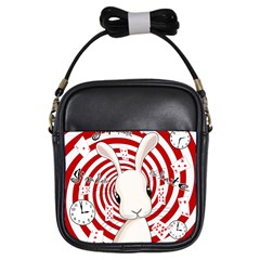 White Rabbit In Wonderland Girls Sling Bags by Valentinaart