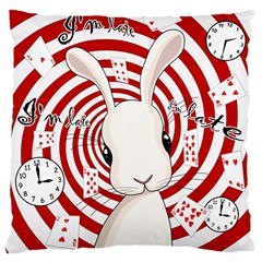 White Rabbit In Wonderland Large Cushion Case (two Sides) by Valentinaart