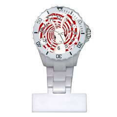 White Rabbit In Wonderland Plastic Nurses Watch by Valentinaart