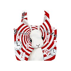 White Rabbit In Wonderland Full Print Recycle Bags (s)  by Valentinaart