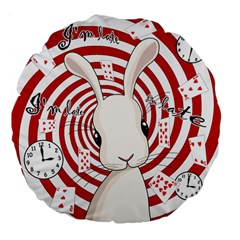 White Rabbit In Wonderland Large 18  Premium Flano Round Cushions by Valentinaart