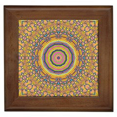 Wood Festive Rainbow Mandala Framed Tiles by pepitasart